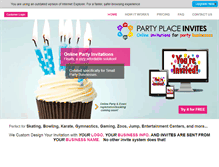 Tablet Screenshot of partyplaceinvites.com